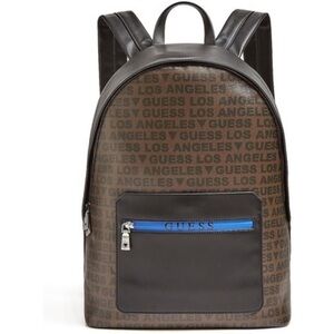 New GUESS Dan LA Logo Mens Brown Backpack